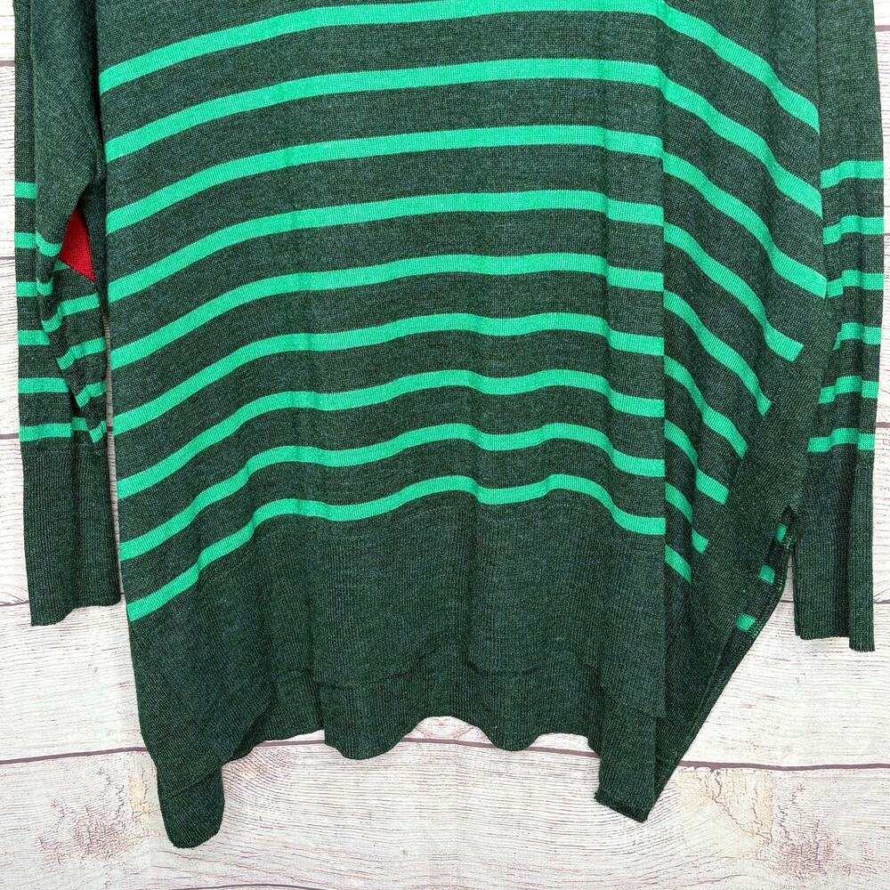 Mersea The Amour Alpine Clover Striped Heart Patch Pullover Sweater One Size - Picture 12 of 13